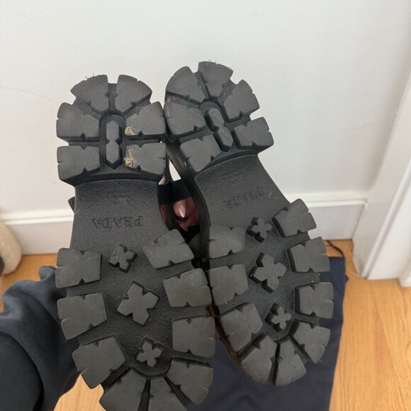 Prada Monolith Platform Sandals Black Strappy Cage Vamp Foam Rubber Sz 38 - Picture 9 of 11